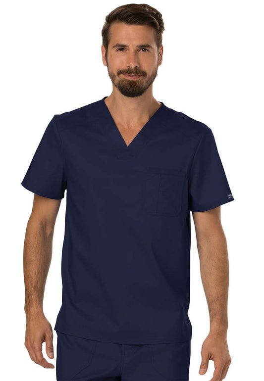 Cherokee Workwear Revolution Men's Tuckable V-Neck Top - Navy