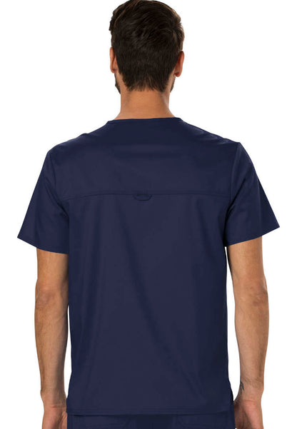 Cherokee Workwear Revolution - Camiseta de cuello en V con cierre de botones para hombre - Azul marino