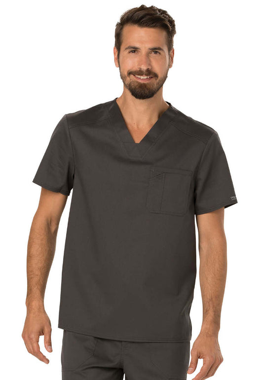 Cherokee Workwear Revolution Men's Tuckable V-Neck Top - Pewter