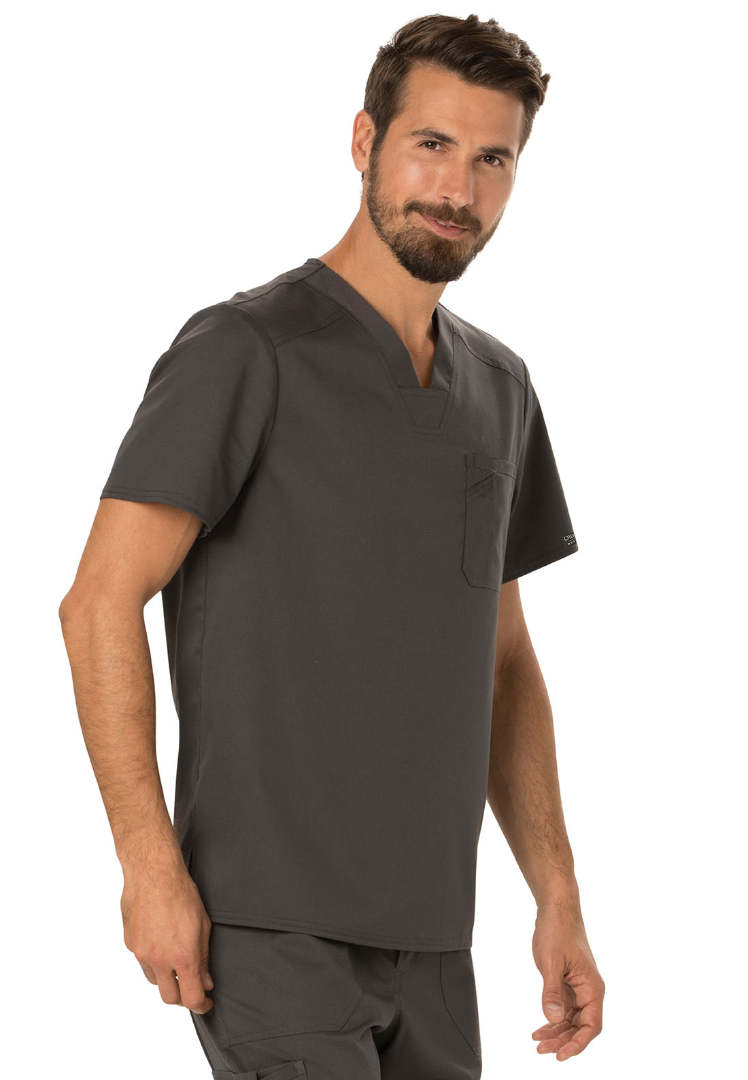 Cherokee Workwear Revolution Men's Tuckable V-Neck Top - Pewter