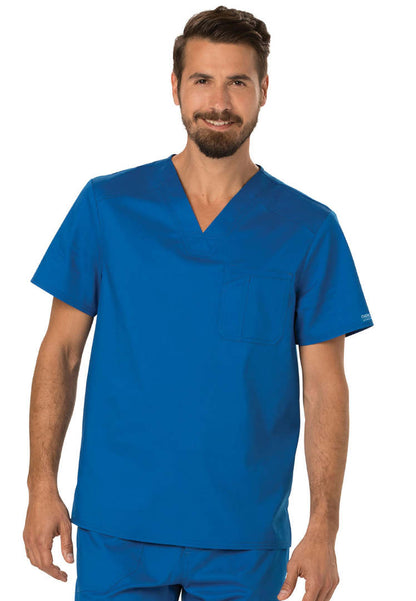 Blusa de cuello en V plegable Cherokee Workwear Revolution para hombre - Azul real