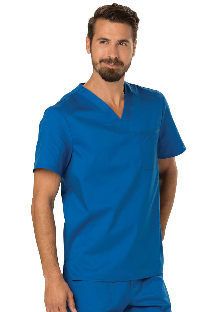 Cherokee Workwear Revolution Men's Tuckable V-Neck Top - Royal