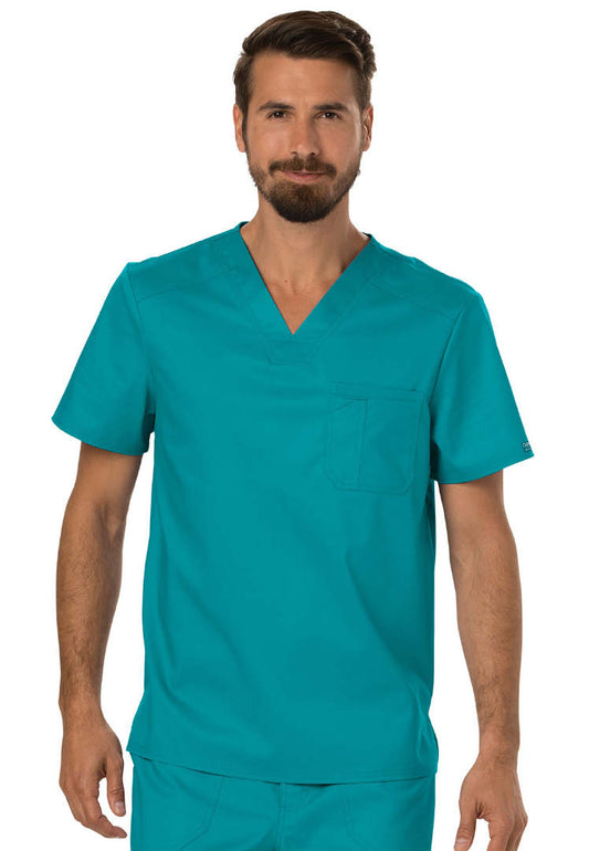 Cherokee Workwear Revolution Men's Tuckable V-Neck Top - Teal