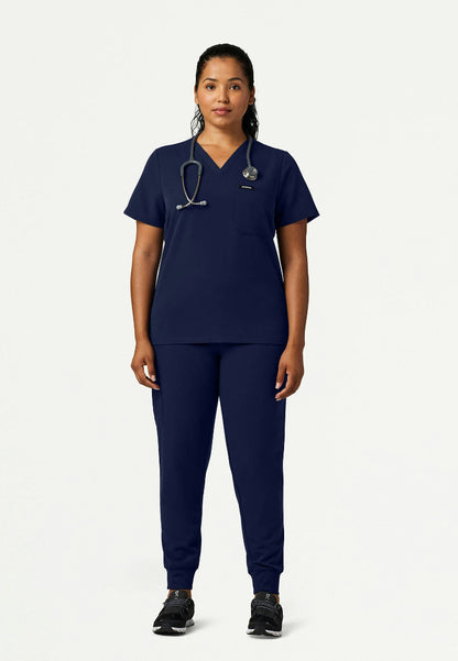 Rhena Slim Essential 1-Pocket Scrub Top - Midnight Navy