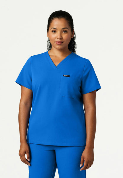 Rhena Slim Essential 1-Pocket Scrub Top - Royal Blue