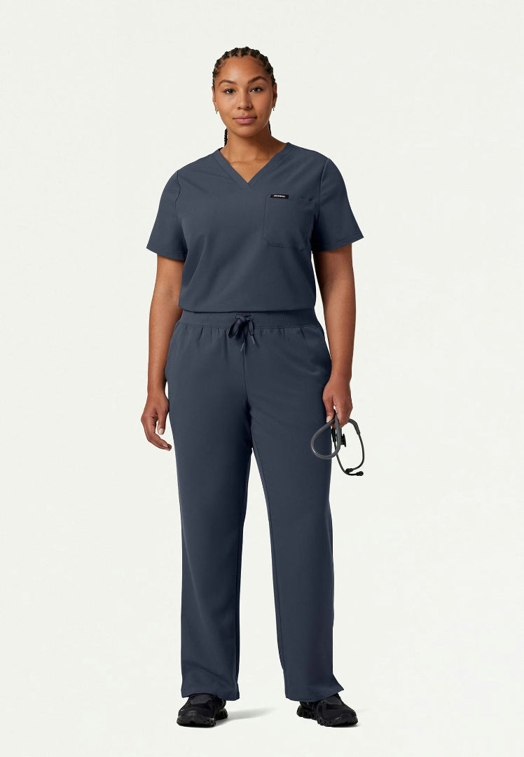 Rhena Essential 1-Pocket Scrub Top - Carbon Gray