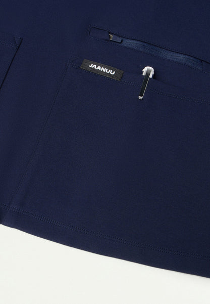 Blusa médica Kass Slim UltraSOFT de 4 bolsillos - Azul marino medianoche