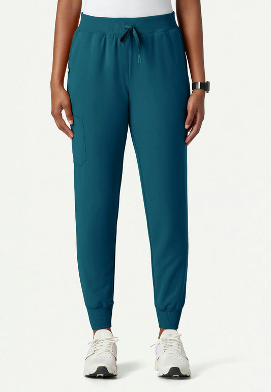 Silex Slim Knit-Waist Scrub Jogger - Caribbean Blue