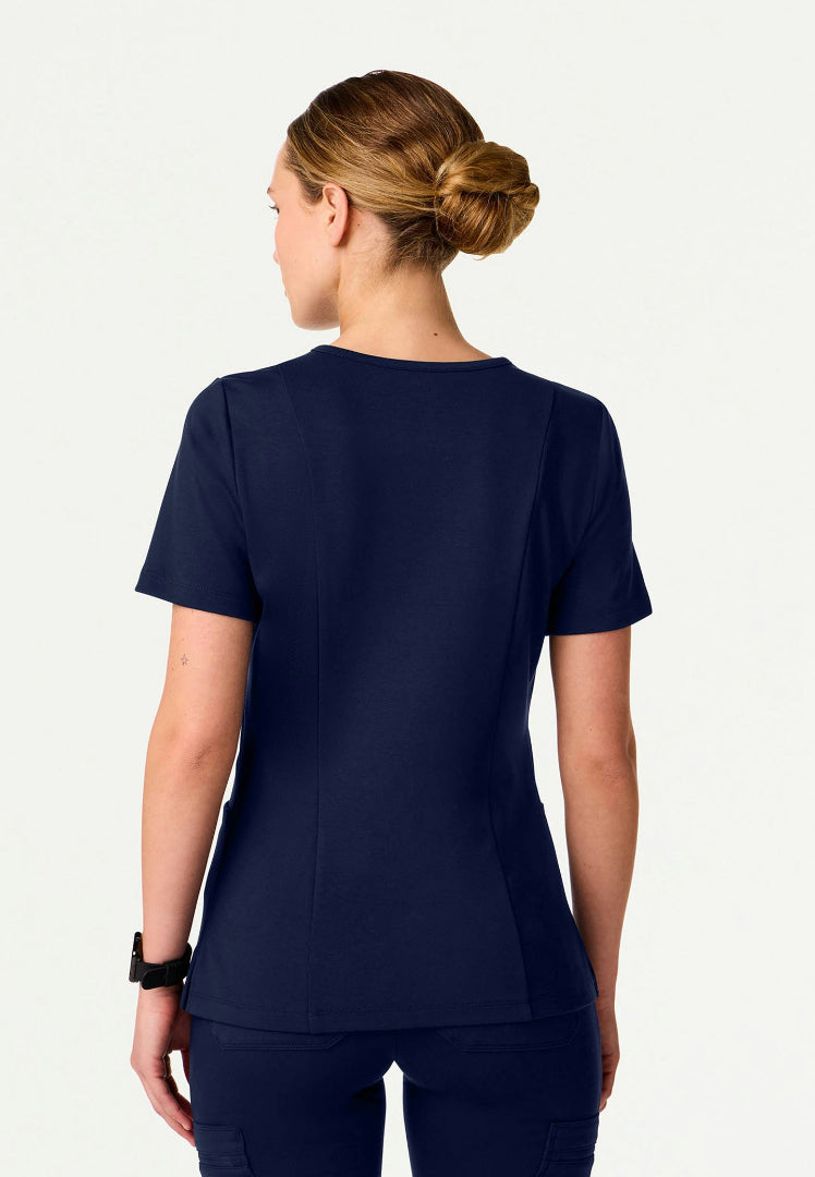 Blusa médica Kass Slim UltraSOFT de 4 bolsillos - Azul marino medianoche