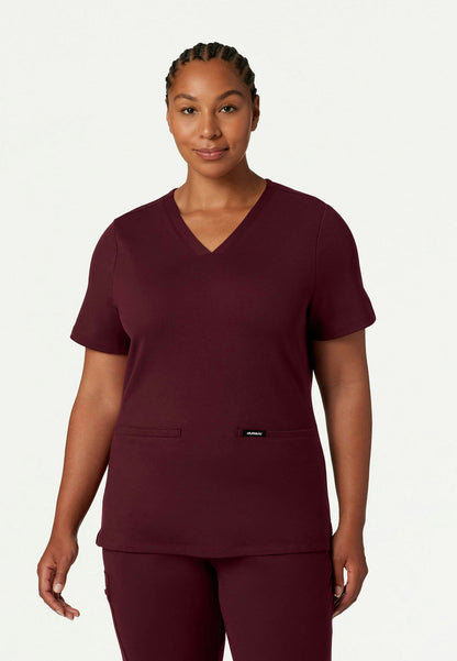 Cesi Slim UltraSOFT Scrub Top - Burgundy