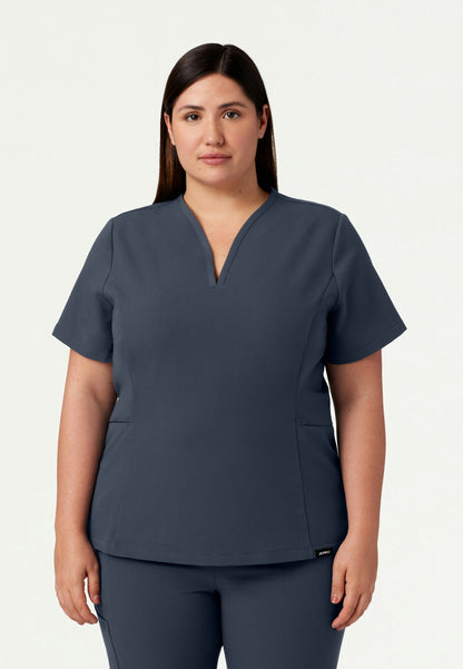 Calix Fit & Flare Scrub Top - Carbon Gray