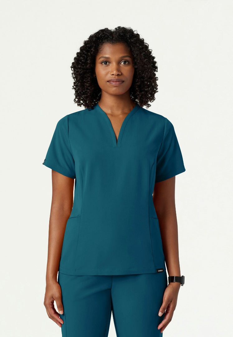 Calix Fit & Flare Scrub Top - Caribbean Blue