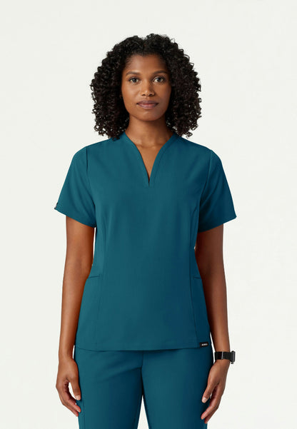 Calix Fit & Flare Scrub Top - Caribbean Blue