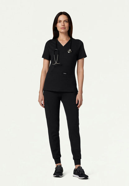 Cesi Slim UltraSOFT Scrub Top - Black