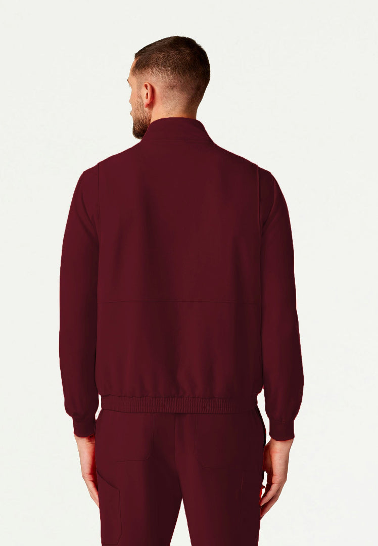 Wolfe Everyday 6-Pocket Scrub Jacket - Burgundy