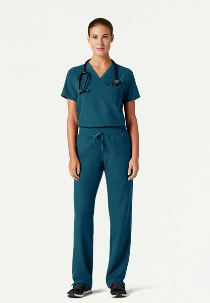 Rhena Essential 1-Pocket Scrub Top - Caribbean Blue