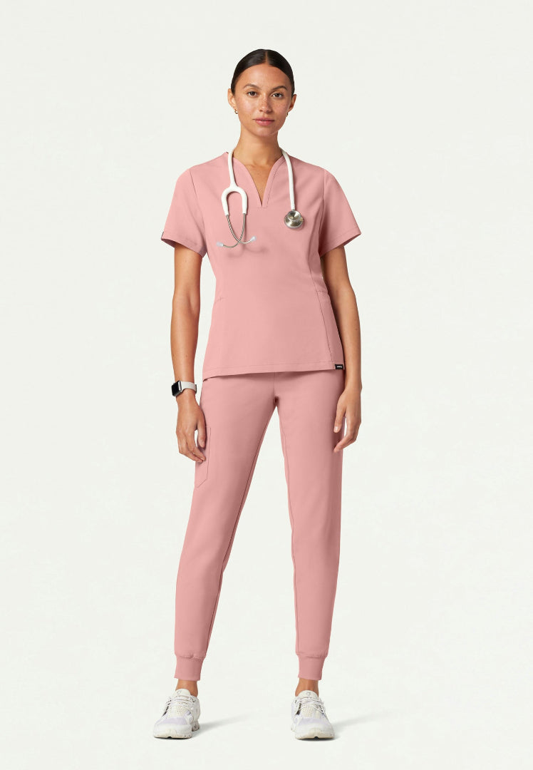 Silex Slim Knit-Waist Scrub Jogger - Mauve