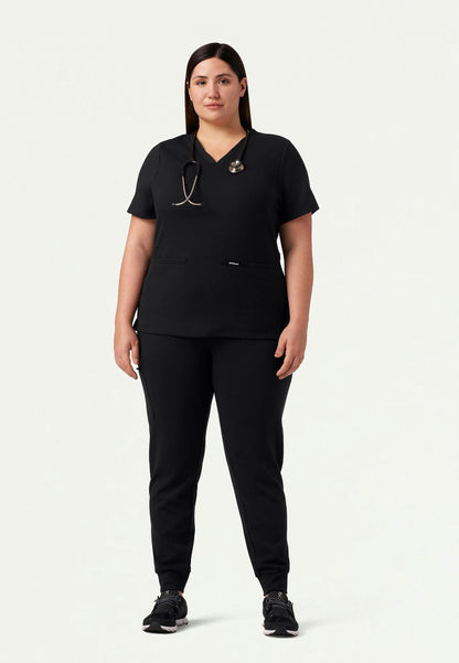 Cesi Slim UltraSOFT Scrub Top - Black
