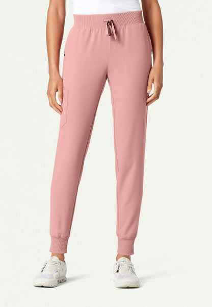 Silex Slim Knit-Waist Scrub Jogger - Mauve