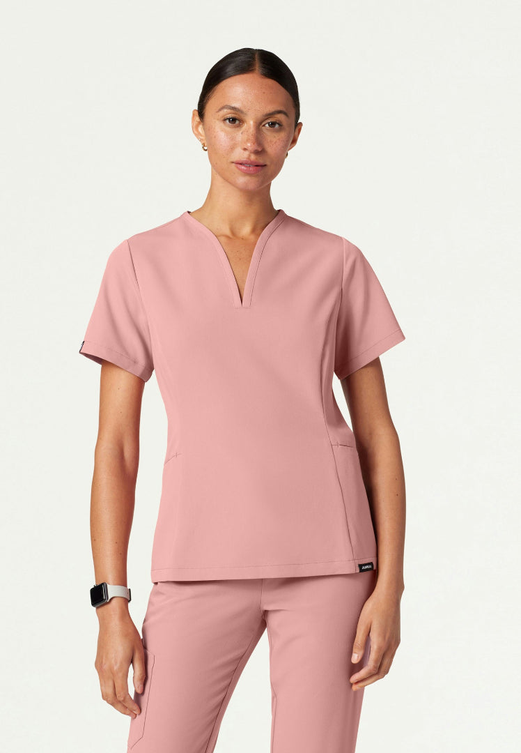 Calix Fit & Flare Scrub Top - Mauve