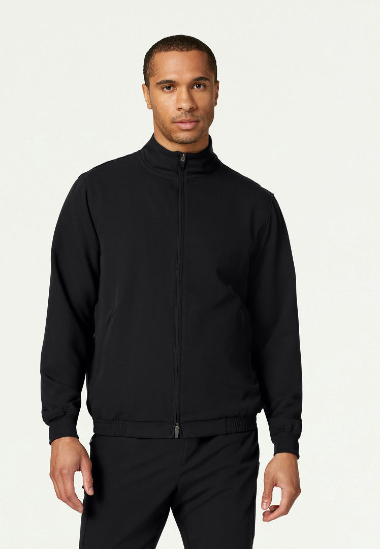Wolfe Everyday 6-Pocket Scrub Jacket - Black