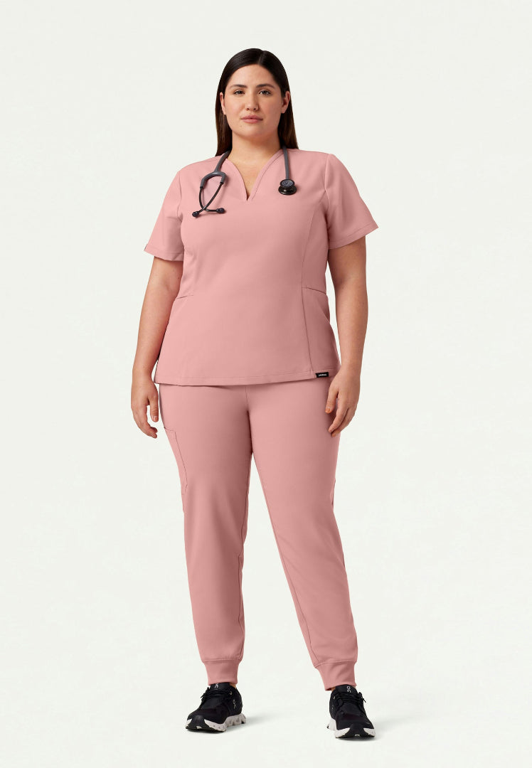 Silex Slim Knit-Waist Scrub Jogger - Mauve