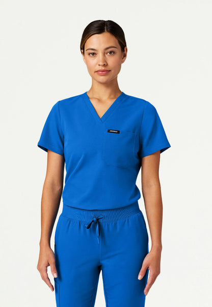 Rhena Slim Essential 1-Pocket Scrub Top - Royal Blue
