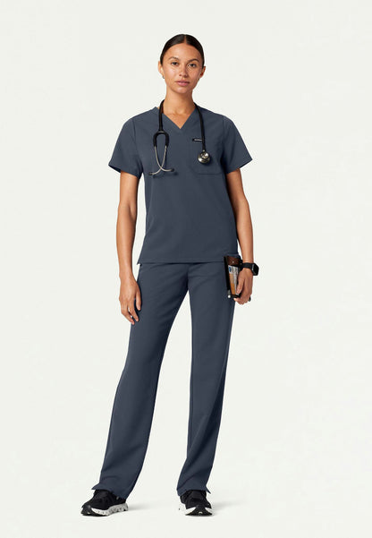 Rhena Essential 1-Pocket Scrub Top - Carbon Gray