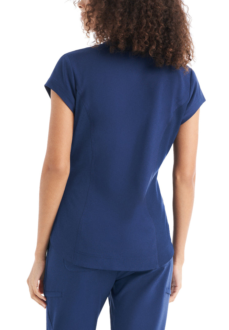 White Cross CRFT Women's 1 Pocket V-Neck Scrub Top - Navy - The Uniform Store