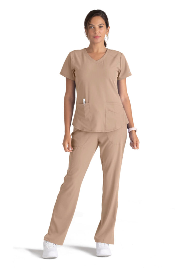 Sketchers™ "Breeze" V-Neck Scrub Top - New Khaki