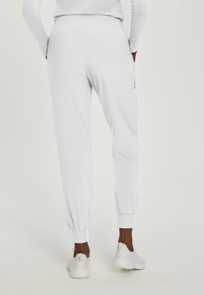 Women's Elastic Waist Jogger Scrub Pant - White