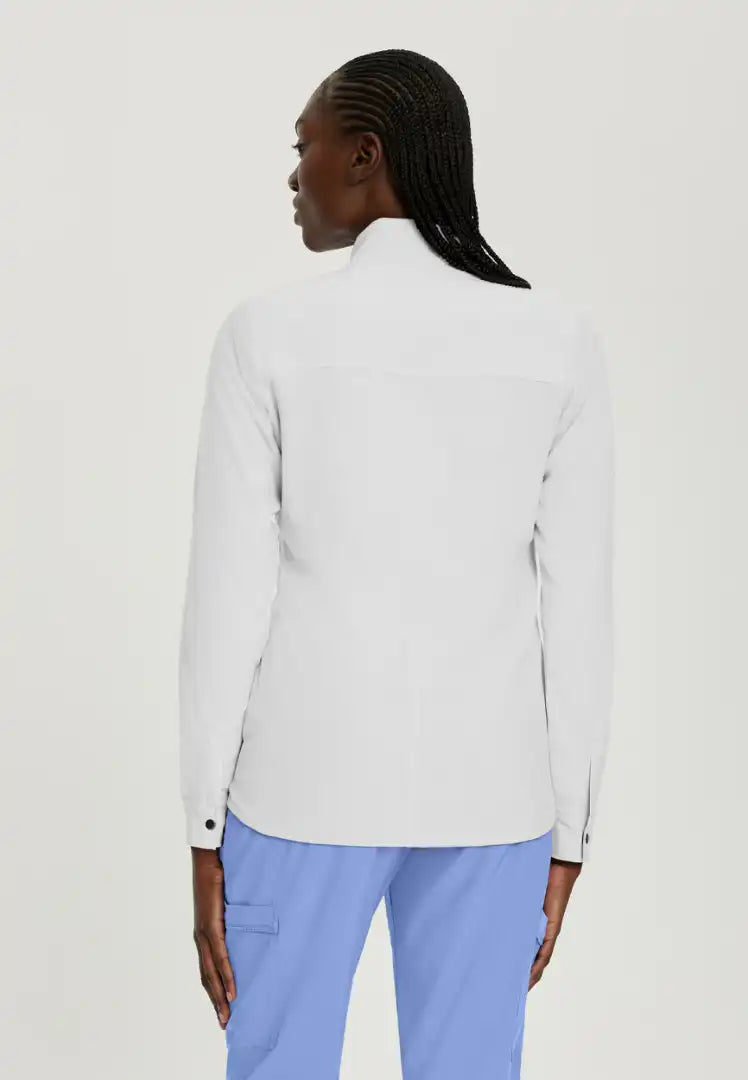 White Cross FIT Women's 3-Pocket Warm-Up Scrub Jacket - White - The Uniform Store