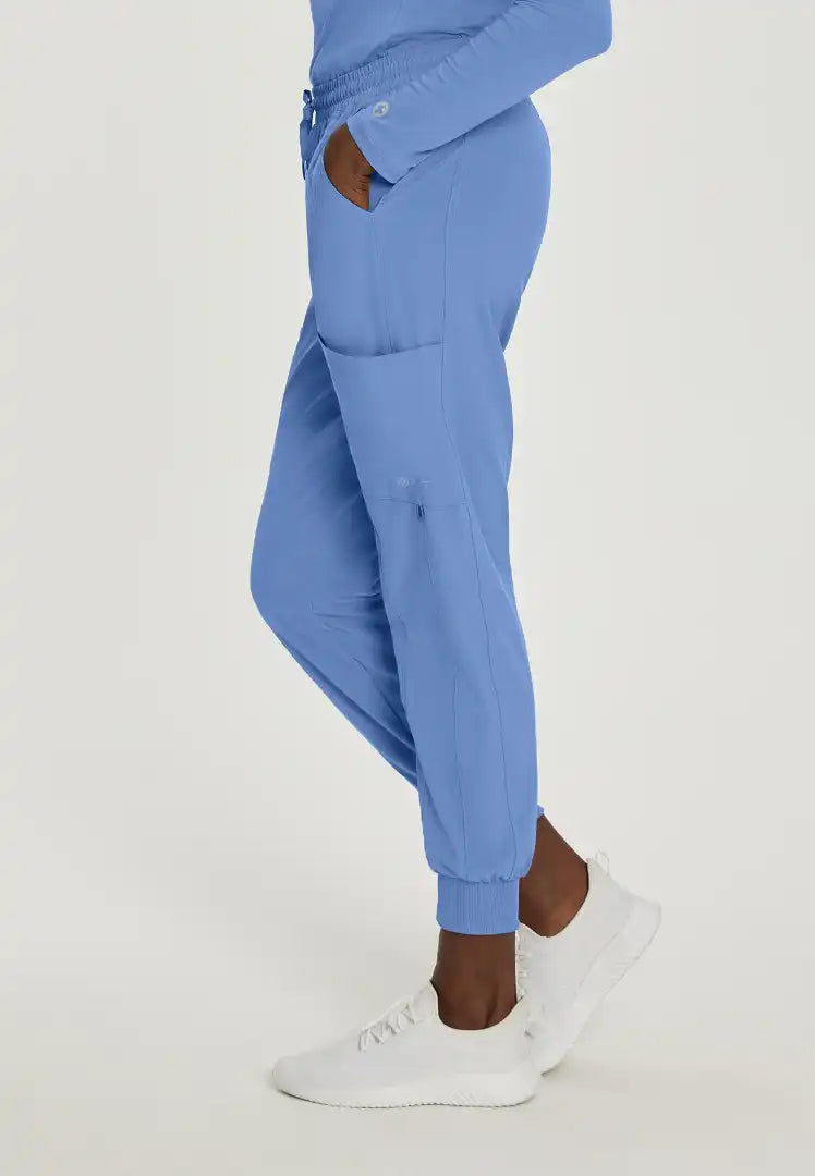 White Cross FIT Women's Elastic Waist Jogger Scrub Pant - Ciel Blue - The Uniform Store