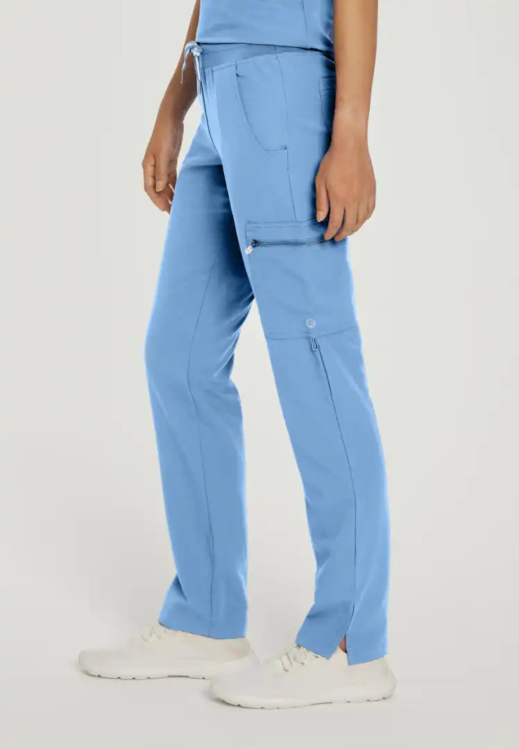 White Cross V-Tess Women's Cargo Scrub Pant - Ciel Blue - The Uniform Store