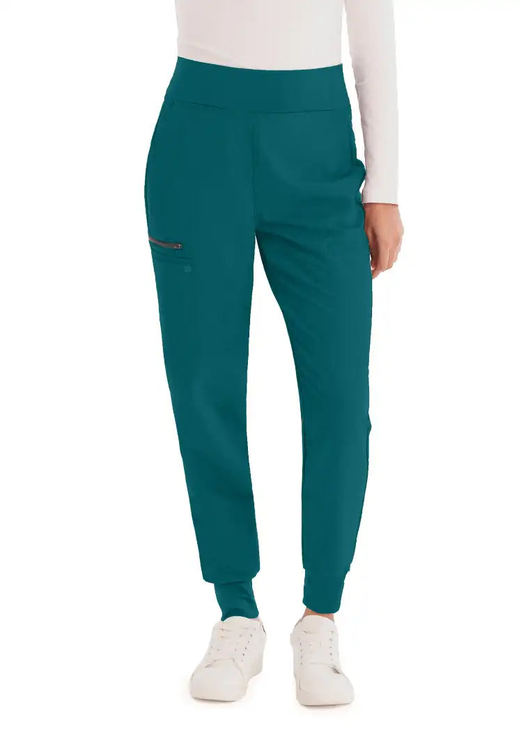 White Cross V-Tess Women's Jogger Scrub Pants - Caribbean - The Uniform Store