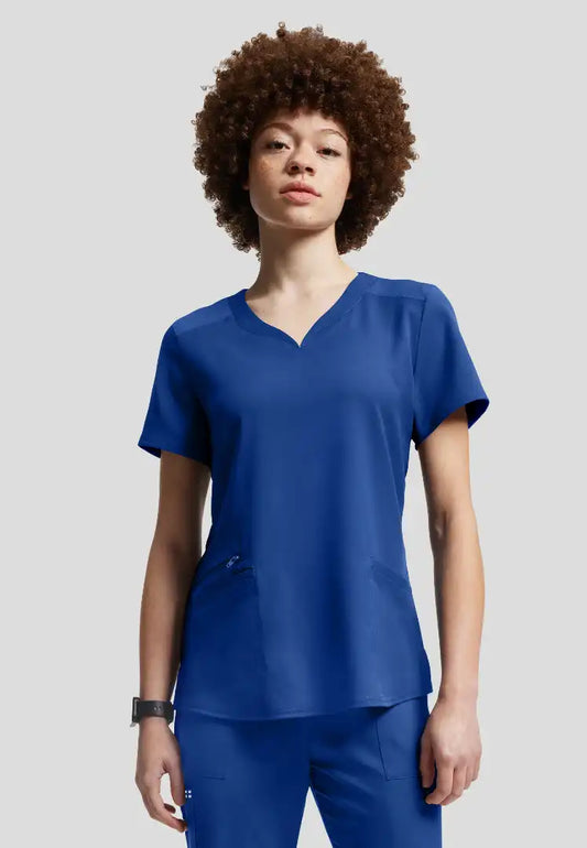 Vibe 2-Pocket V-Neck Scrub Top - Royal