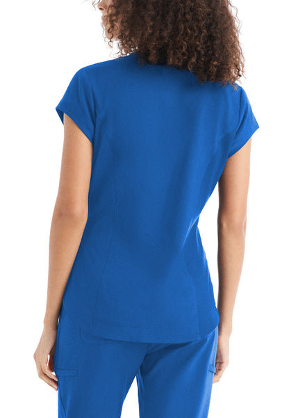 White Cross CRFT Women's 1 Pocket V-Neck Scrub Top - Royal Blue - The Uniform Store