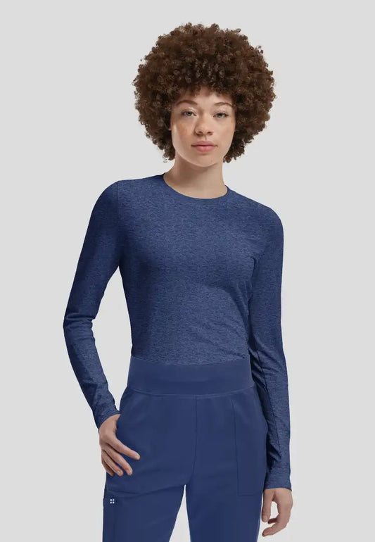 Vibe 1-Pocket Jersey Knit Underscrub - Heather Navy