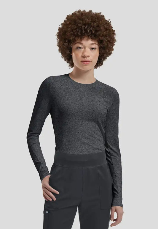 Vibe 1-Pocket Jersey Knit Underscrub - Heather Pewter