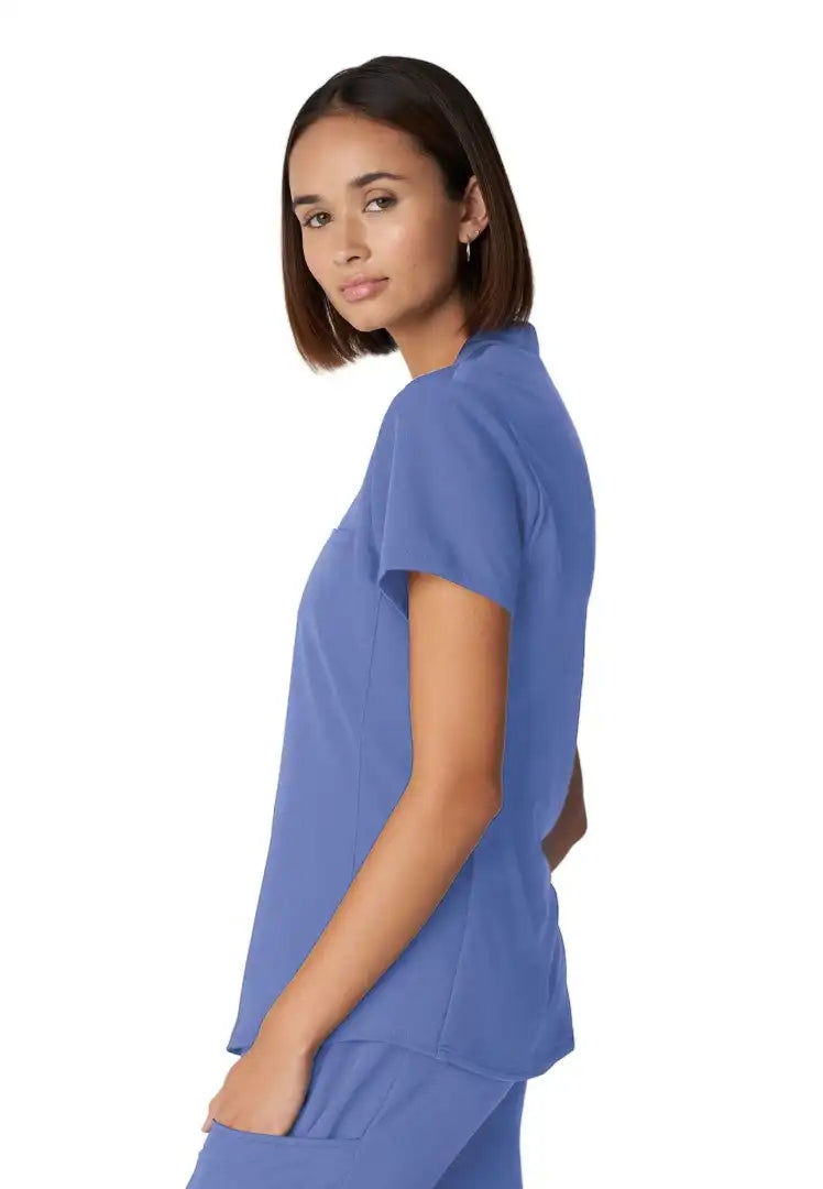 White Cross V-Tess Women's 2 Pocket V-Neck Scrub Top - Ciel Blue - The Uniform Store