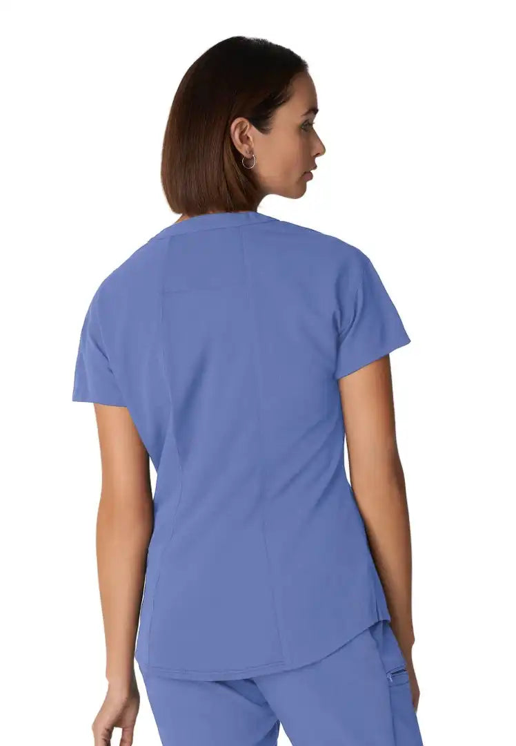 White Cross V-Tess Women's 1 Pocket V-Neck Scrub Top - Ciel Blue - The Uniform Store