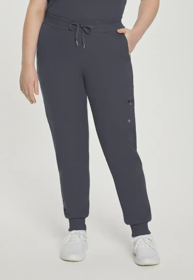White Cross V-Tess Women's Zipped Cargo Pocket Jogger Scrub Pant - Dark Pewter - The Uniform Store