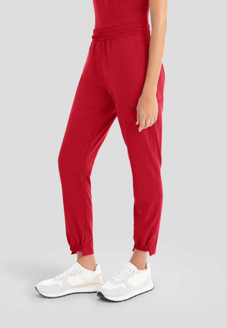 White Cross CRFT Women's Jogger Scrub Pants - Racing Red - The Uniform Store