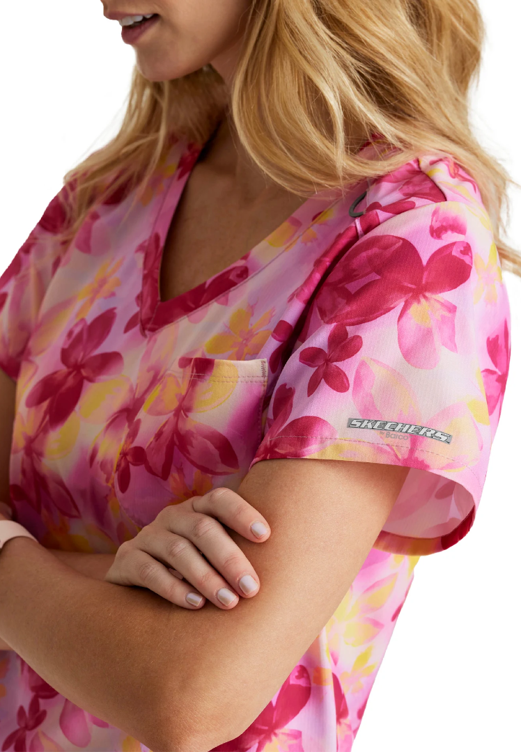 Skechers™ "Dignity" Single Pocket Tuck In Top - Plumeria Dreams