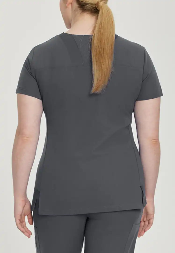 White Cross V-Tess Women's 4 Pocket V-Neck Scrub Top - Taylor Grey - The Uniform Store