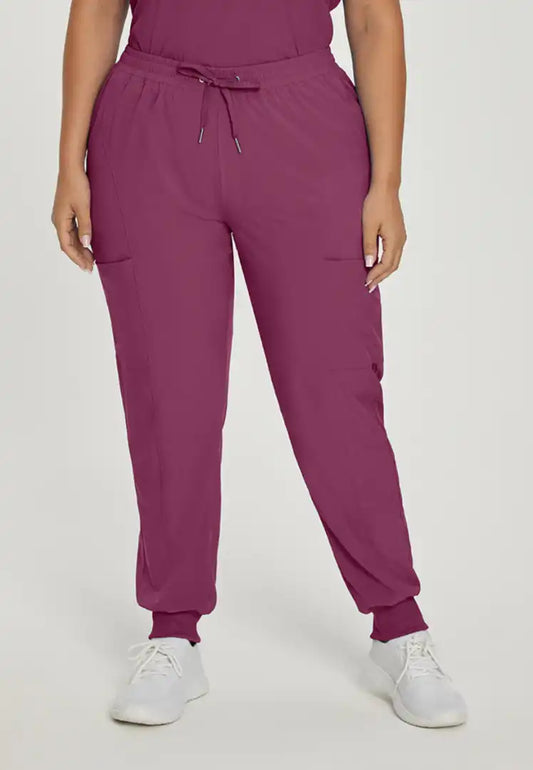 White Cross FIT Women's Elastic Waist Jogger Scrub Pant - Raspberry Coulis - The Uniform Store
