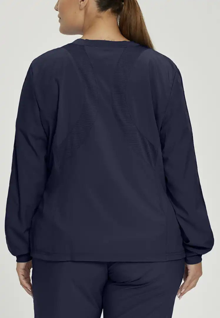 White Cross FIT Women's 2 Pocket Scrub Jacket - Navy - The Uniform Store