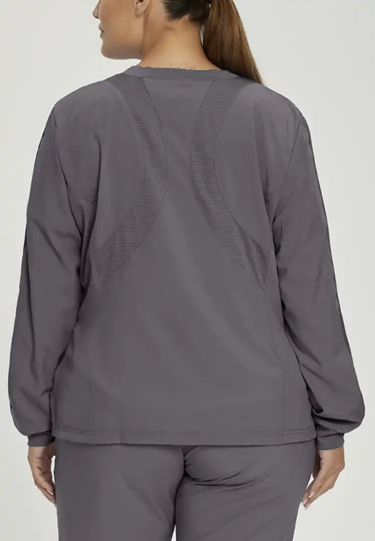 White Cross FIT Women's 2 Pocket Scrub Jacket - Pewter - The Uniform Store