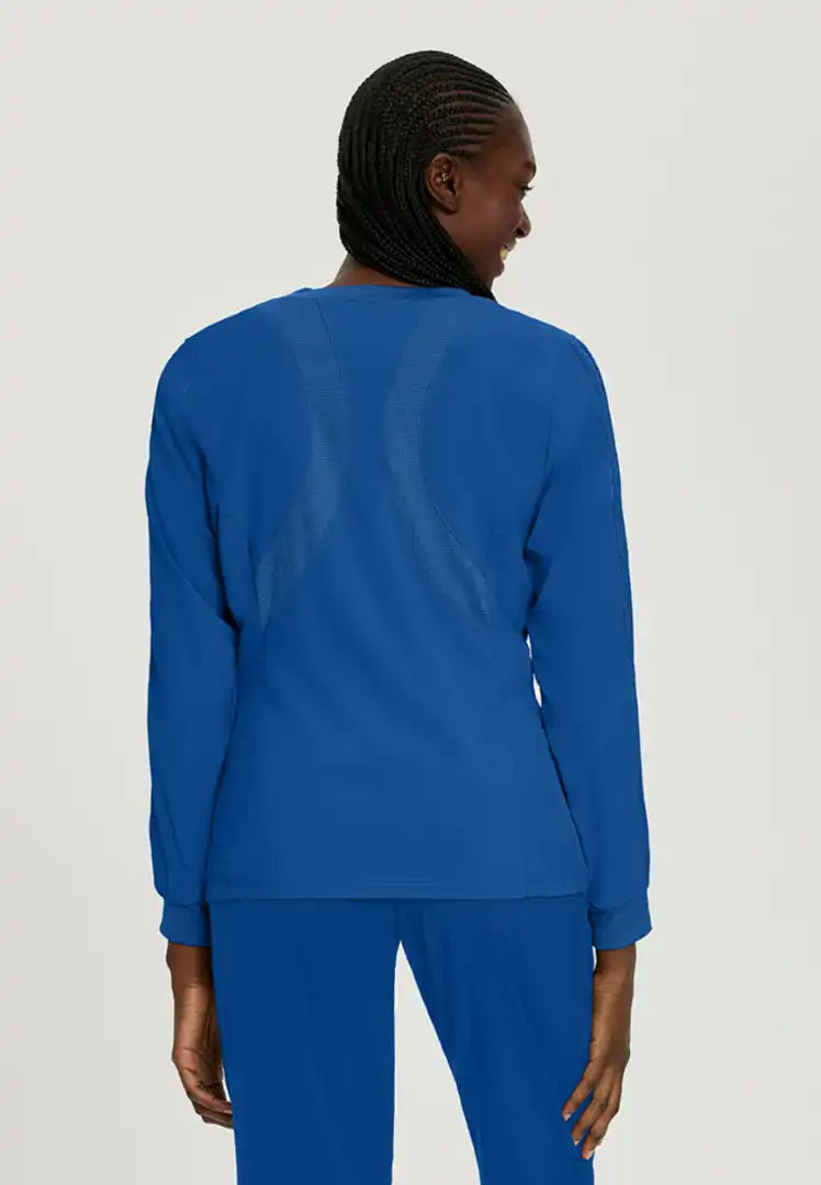White Cross FIT Women's 2 Pocket Scrub Jacket - Royal Blue - The Uniform Store