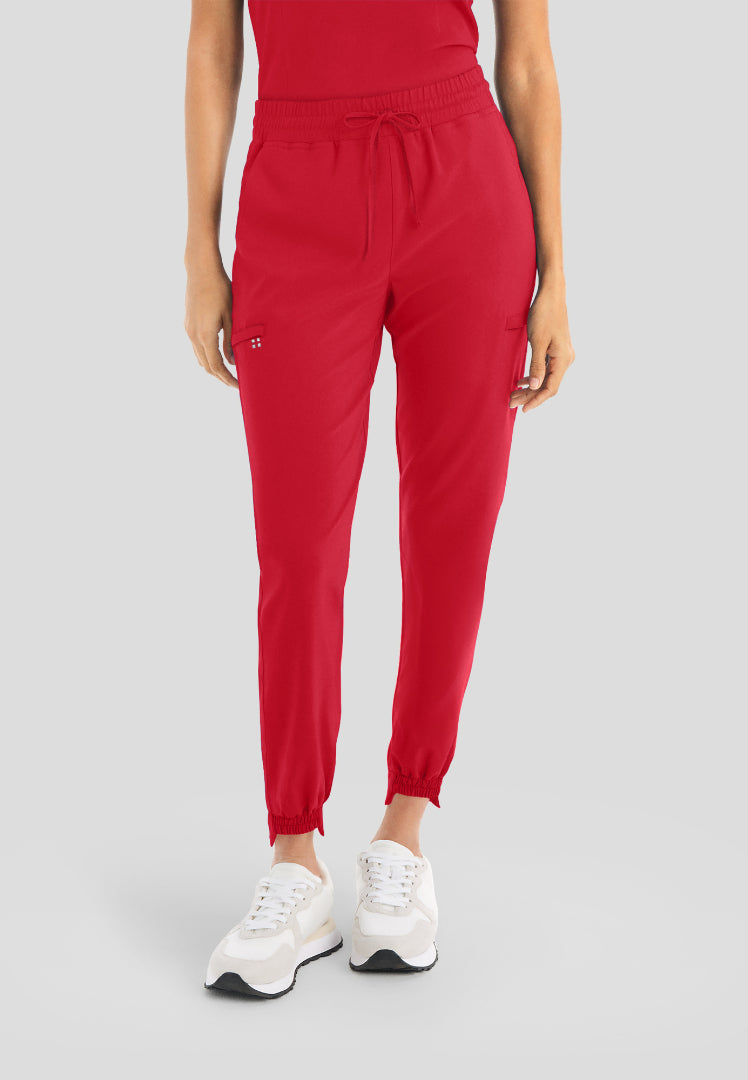 White Cross CRFT Women's Jogger Scrub Pants - Racing Red - The Uniform Store